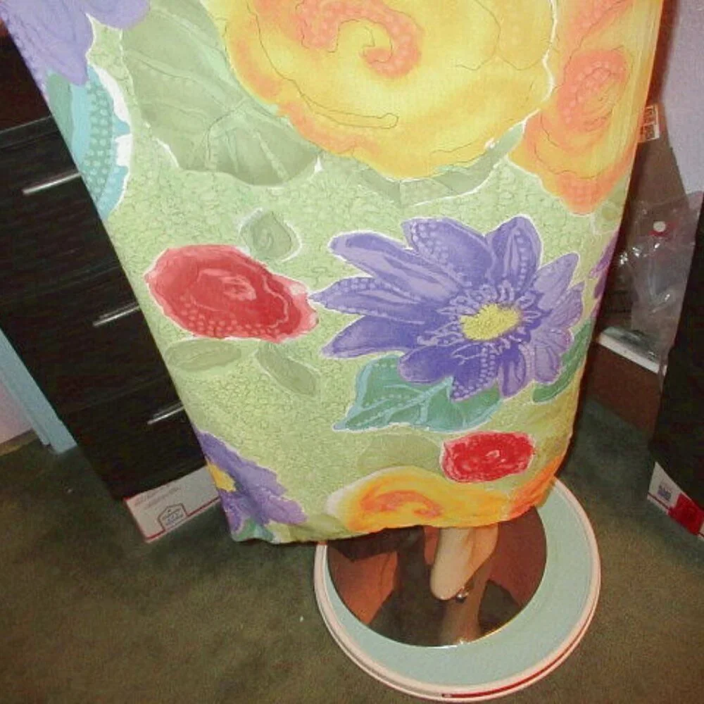 Vtg Jams World Midi Dress Size S Pockets Floral Hawaiian Aloha Art Print Violare